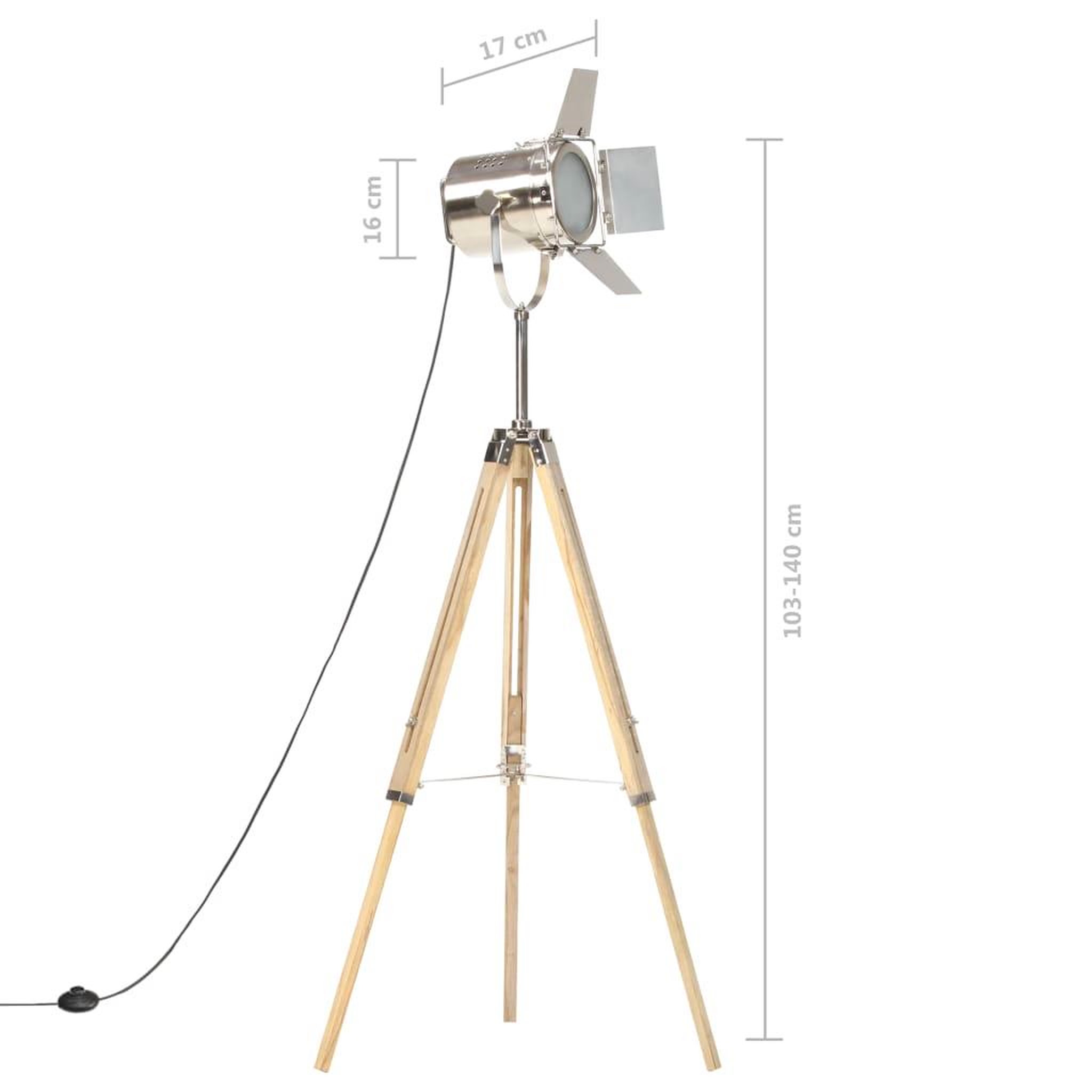 Voir la diapositive 6 : VIDAXL Lampadaire a trepied bois de manguier massif 140 cm