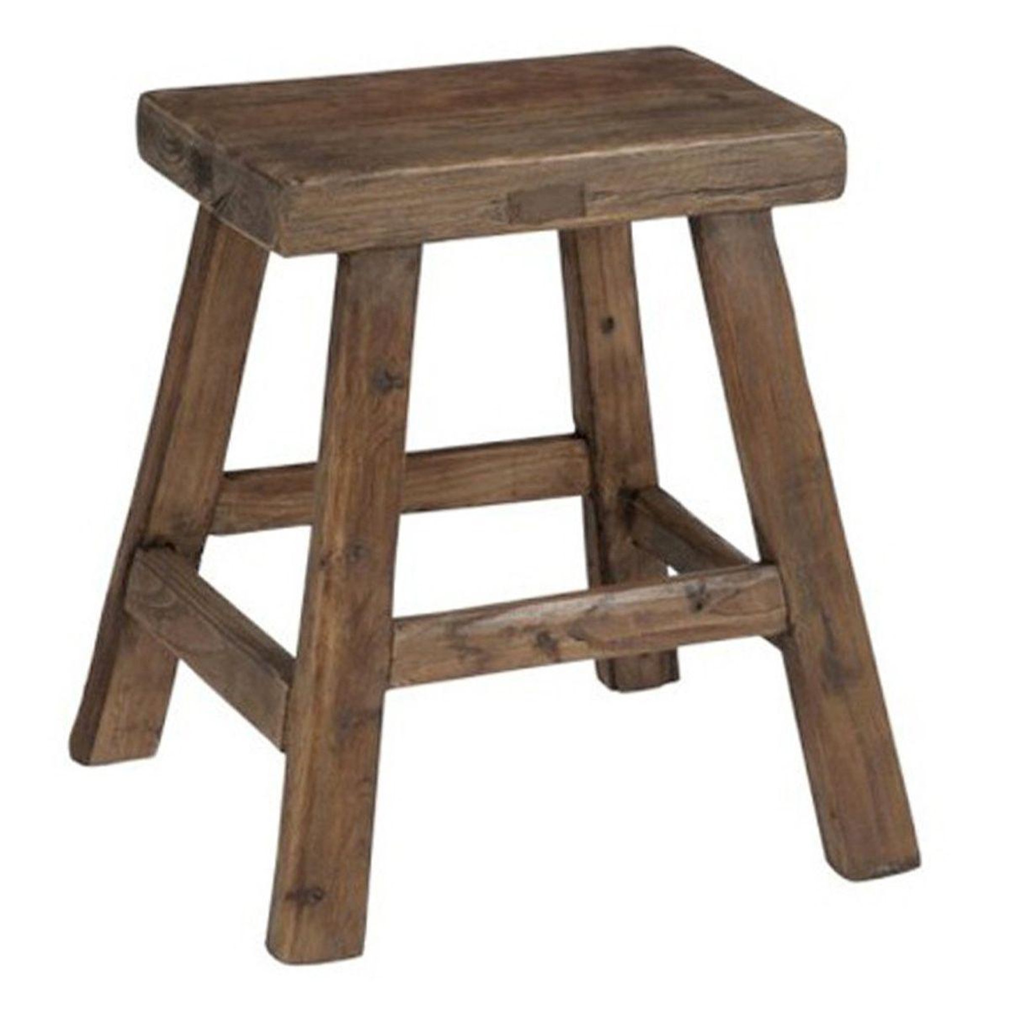 Voir la diapositive 1 : J-LINE Tabouret rectangulaire en bois  kelig  35cm marron