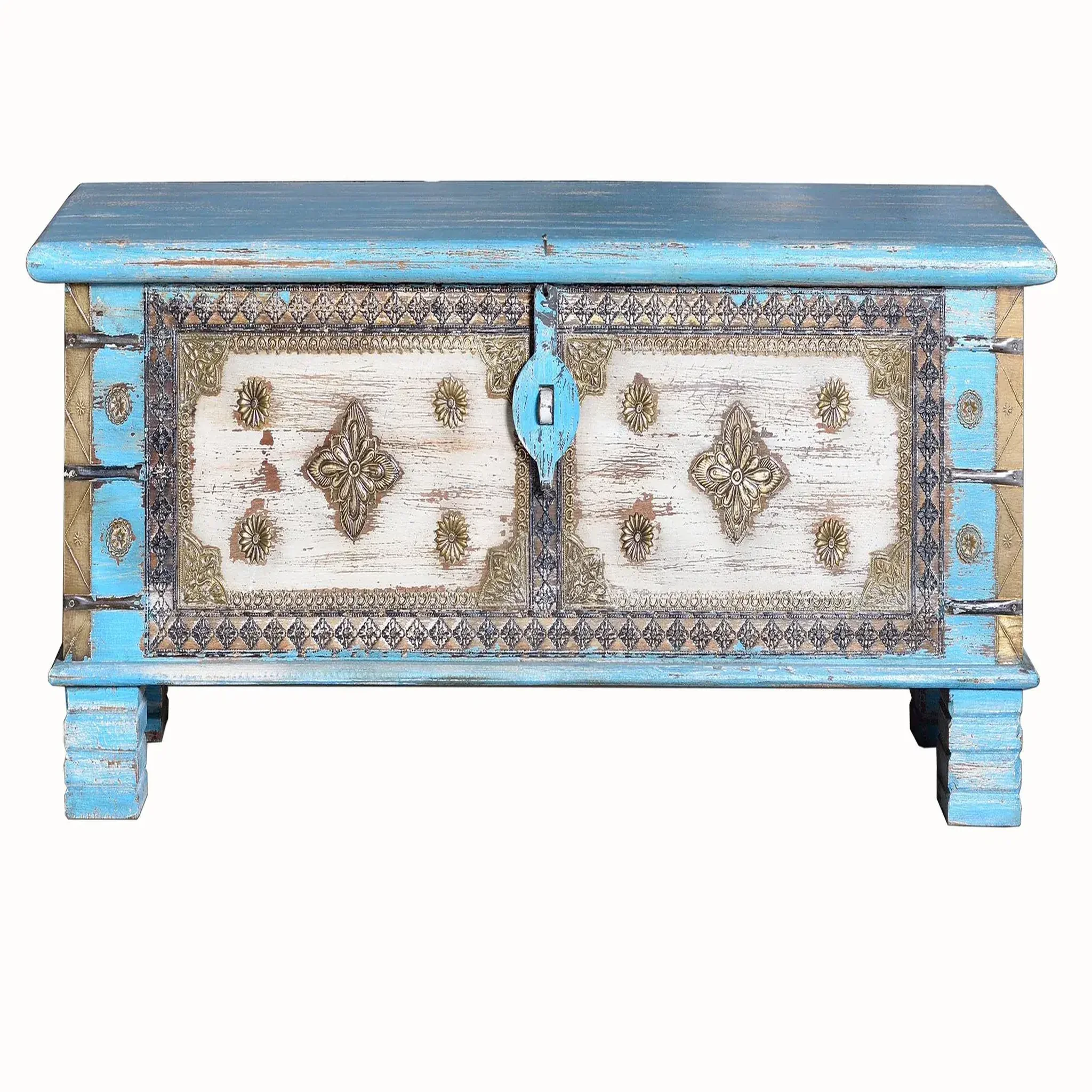 GINER Y COLOMER SL Coffre en bois de manguier massif 116 cm style rustique ethnique