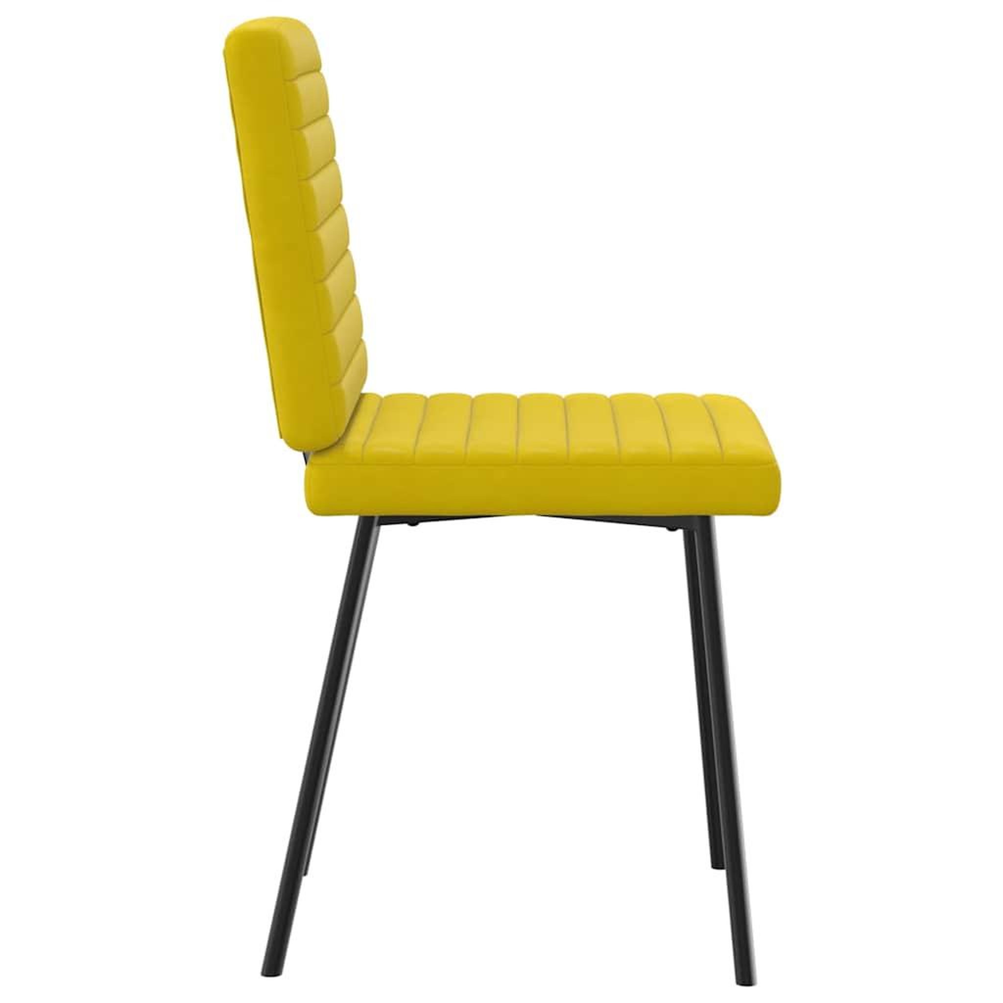 Voir la diapositive 5 : VIDAXL Chaises a manger lot de 6 jaune velours