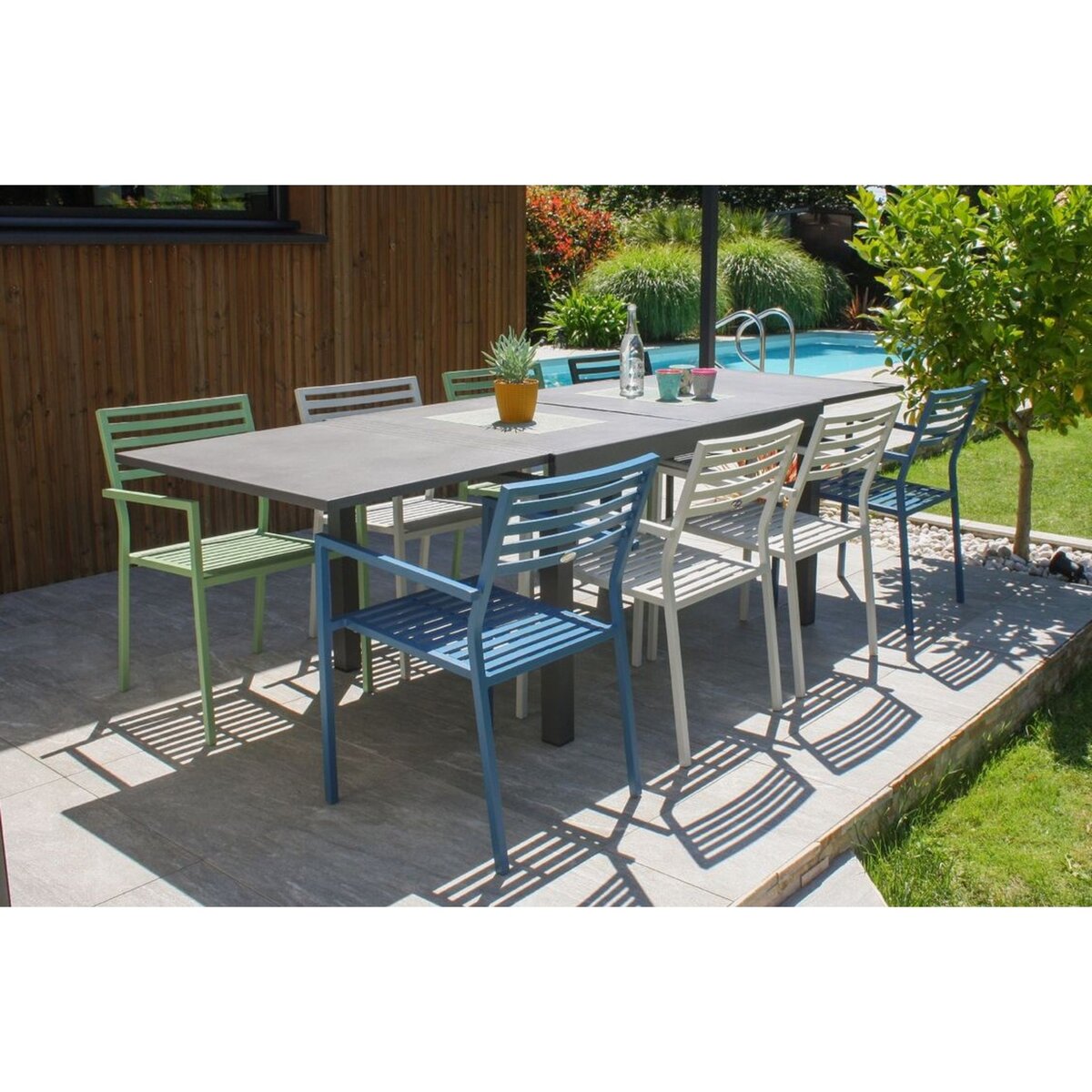 Salon de jardin - 8 places - GASTON