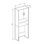 Voir la diapositive 4 : TOILINUX Meuble de buanderie pour machine à laver Jeany - L. 64 x H. 190 cm - Blanc