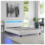 Voir la diapositive 4 : IDIMEX Lit LED double RIOJA 140x190 cm, avec sommier, revêtement tissu