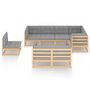 Voir la diapositive 3 : VIDAXL Salon de jardin 8 pcs avec coussins Bois de pin massif