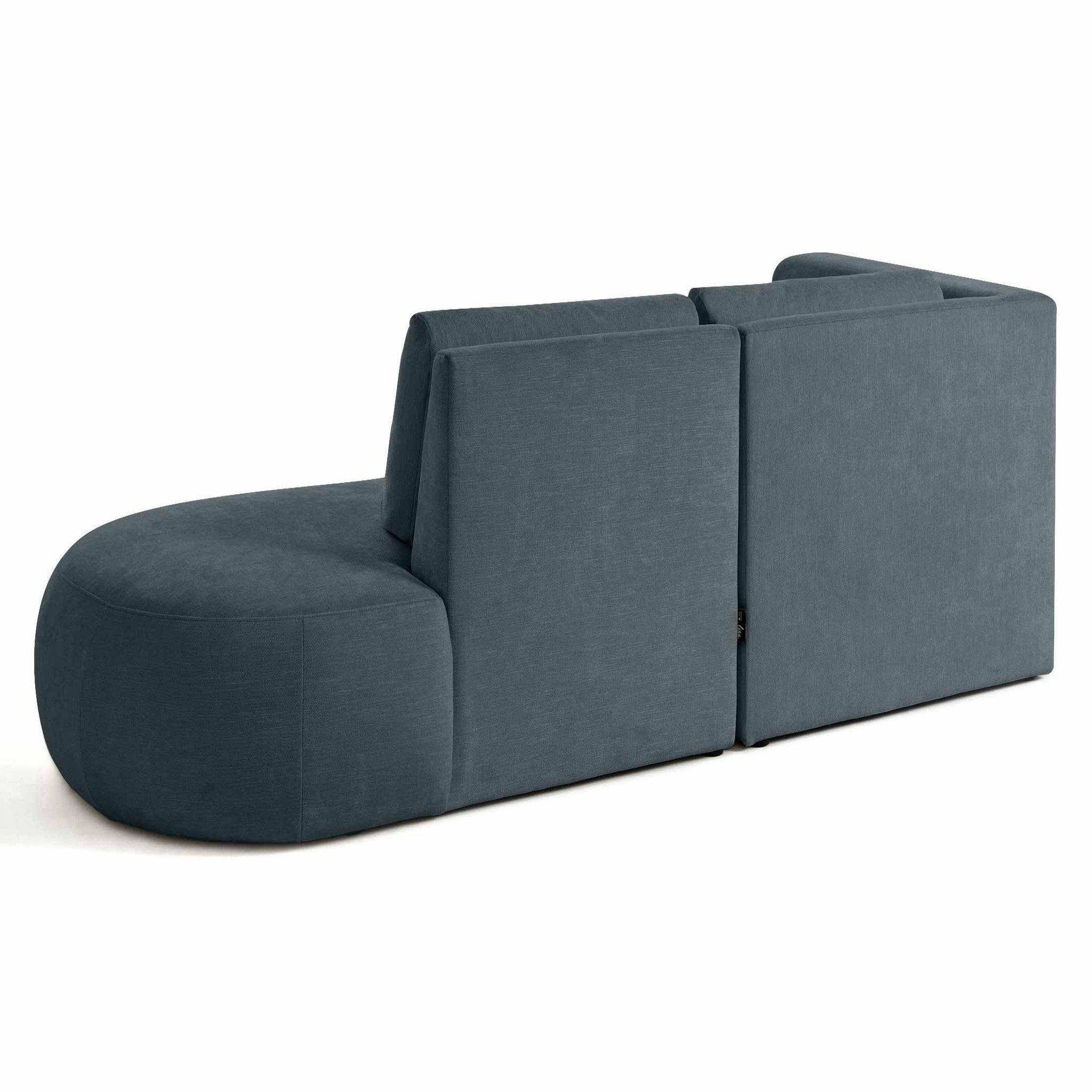 Voir la diapositive 6 : LISA DESIGN Santorini - canapé modulable d'angle gauche + pouf - 4 places - en tissu texturé