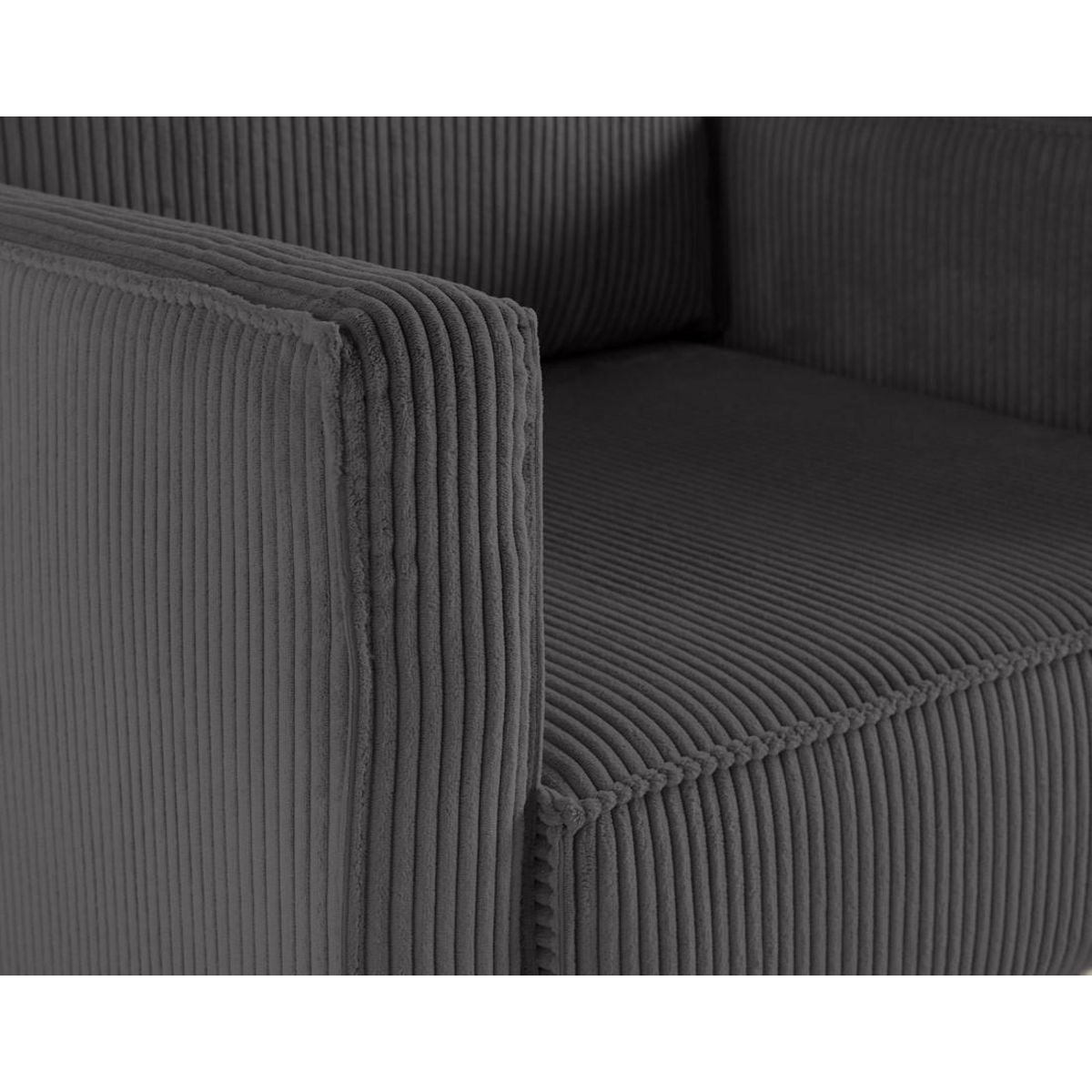 LISA DESIGN Charlie - fauteuil - pieds hauts - en velours côtelé