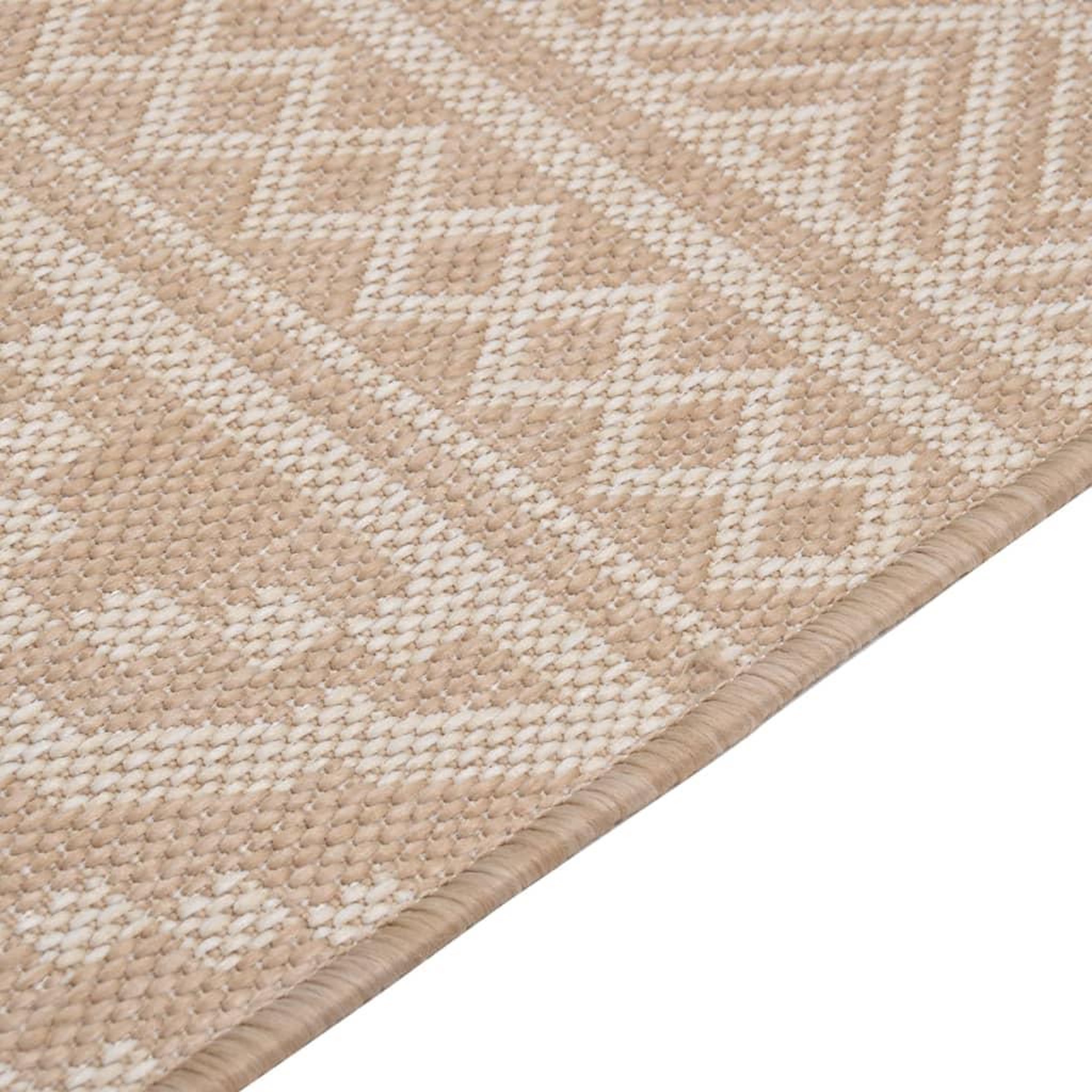 Voir la diapositive 4 : VIDAXL Tapis a tissage plat d'exterieur 80x250 cm Rayures brunes