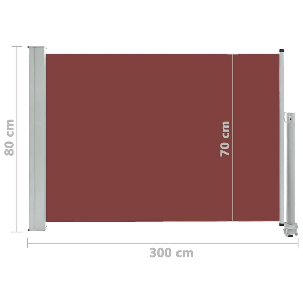 VIDAXL Auvent lateral retractable de patio 80x300 cm Marron