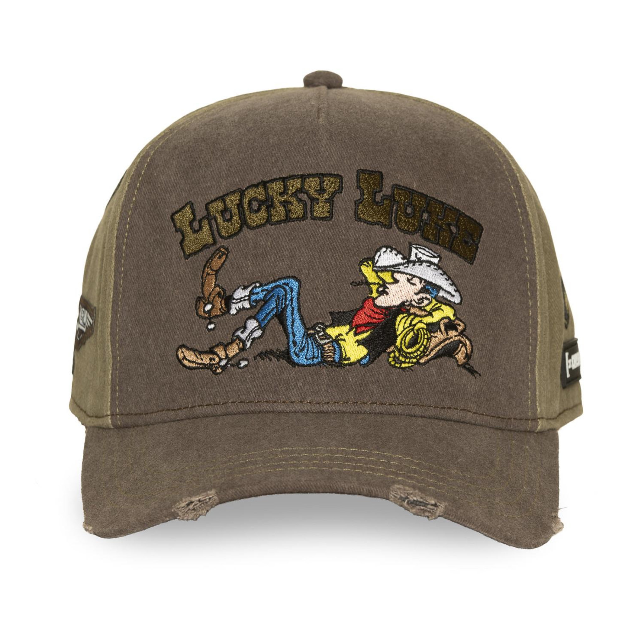 Voir la diapositive 2 : CAPSLAB Casquette trucker premium effet usé Lucky Luke Lucky