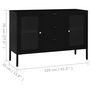 Voir la diapositive 6 : VIDAXL Buffet Noir 105x35x70 cm Acier et verre trempe