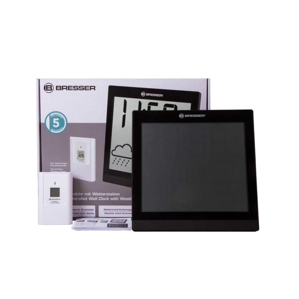 Bresser Station météo horloge murale  TemeoTrend JC noir