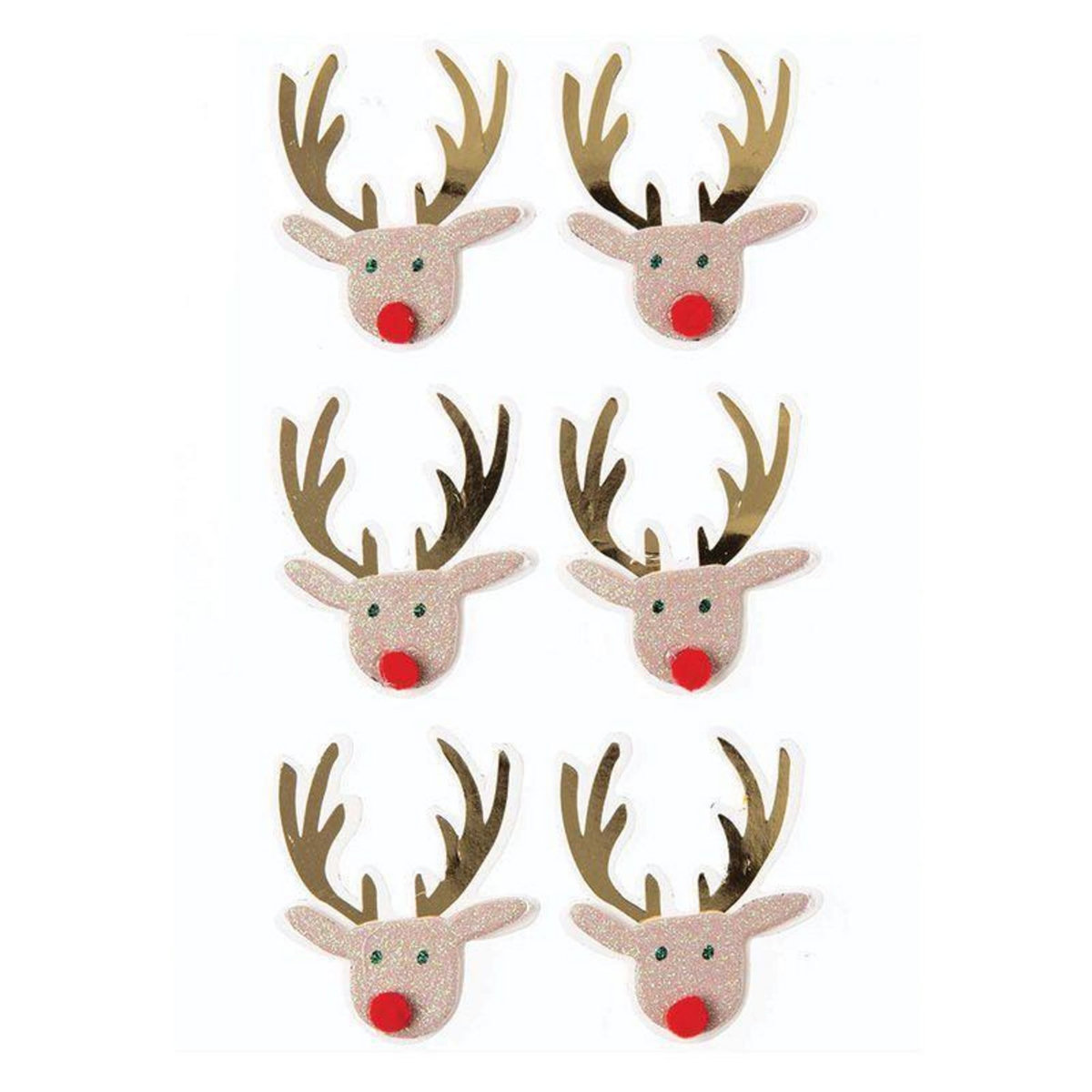 RICO DESIGN 6 Stickers 3D - Rennes de Noël