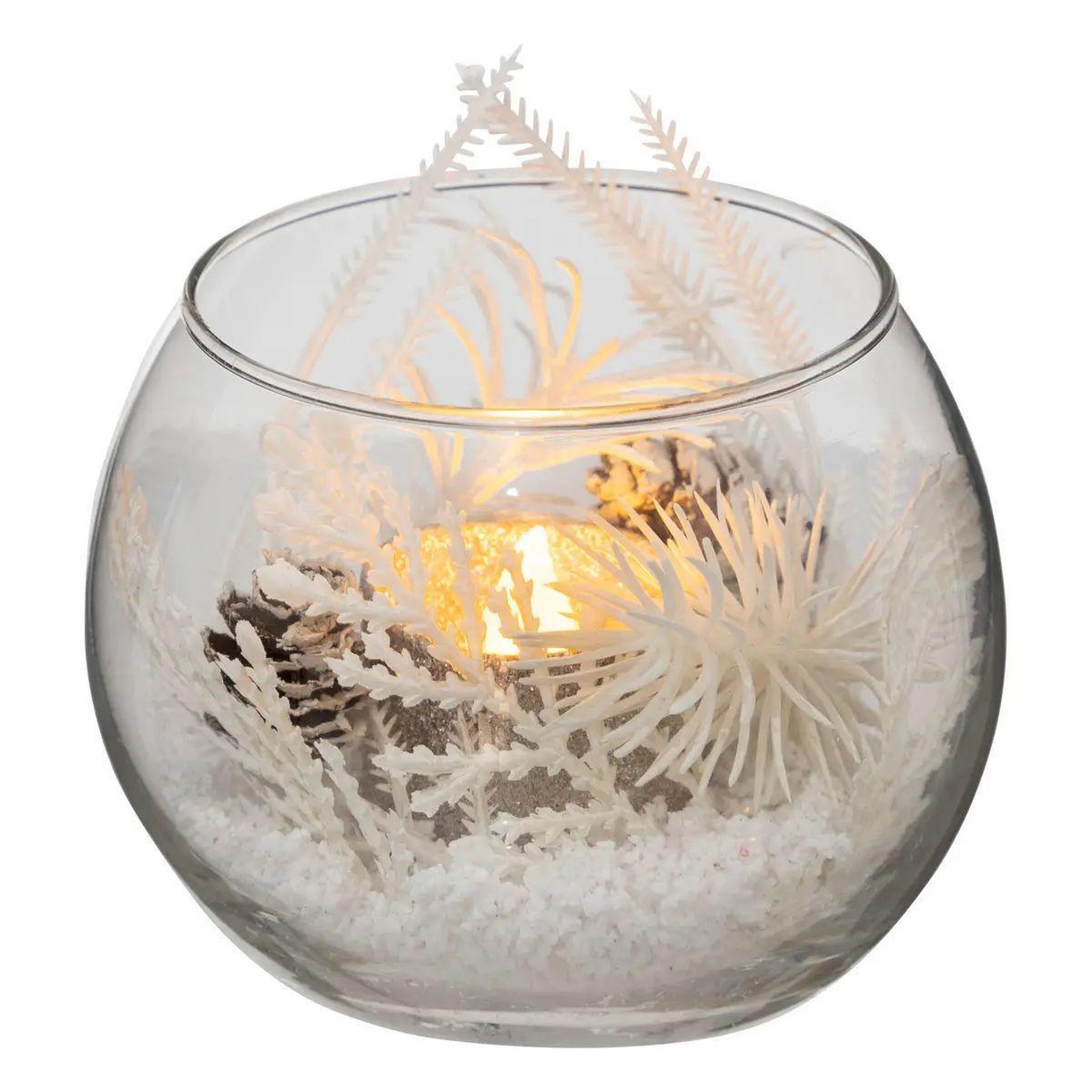 Voir la diapositive 2 : ATMOSPHERA Bougie déco led  branche  10cm argent