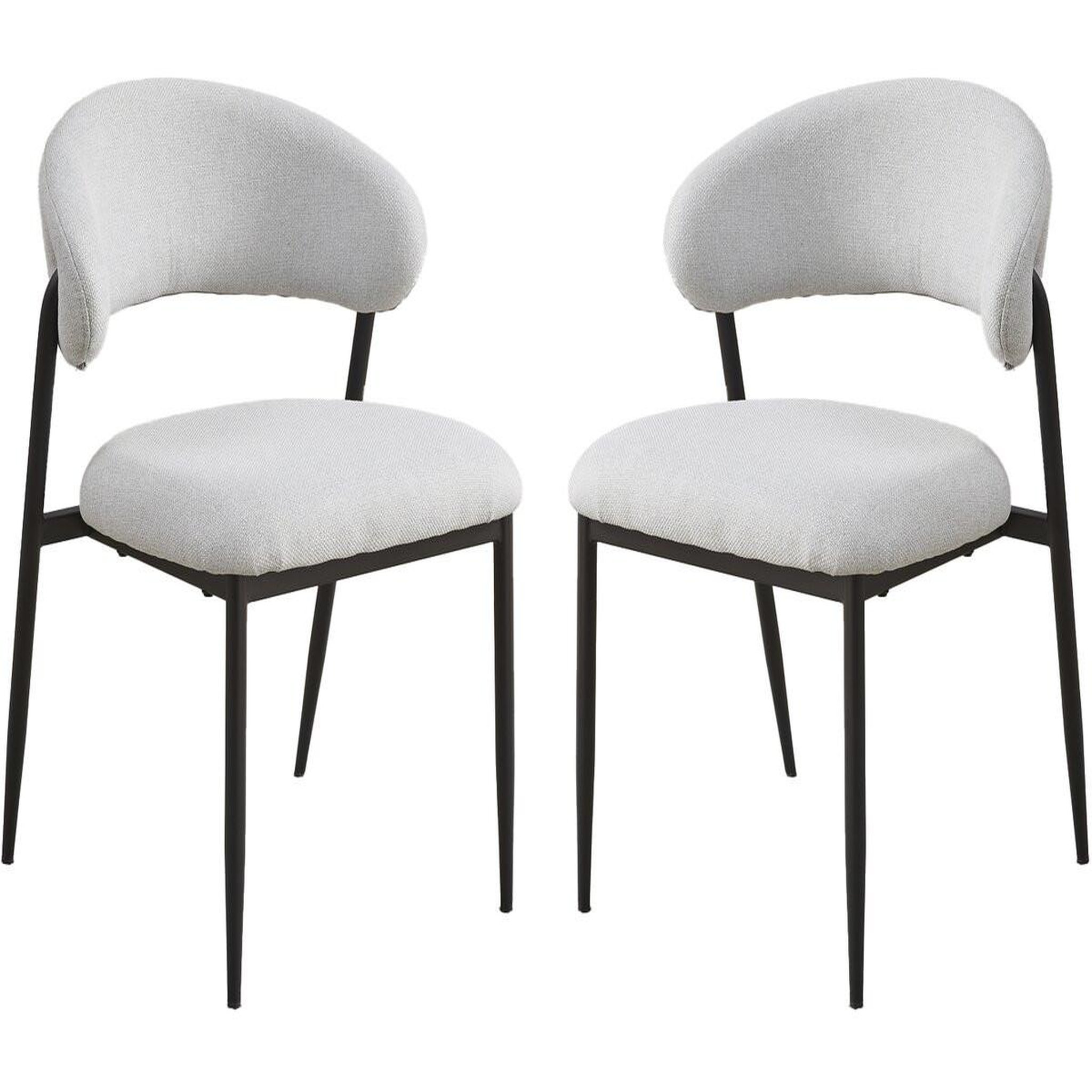 Habitat et Jardin Lot de 2 chaises de salle à manger en tissu et métal  edena  - gris clair