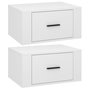 Voir la diapositive 2 : VIDAXL Tables de chevet murales 2 pcs Blanc brillant 50x36x25 cm