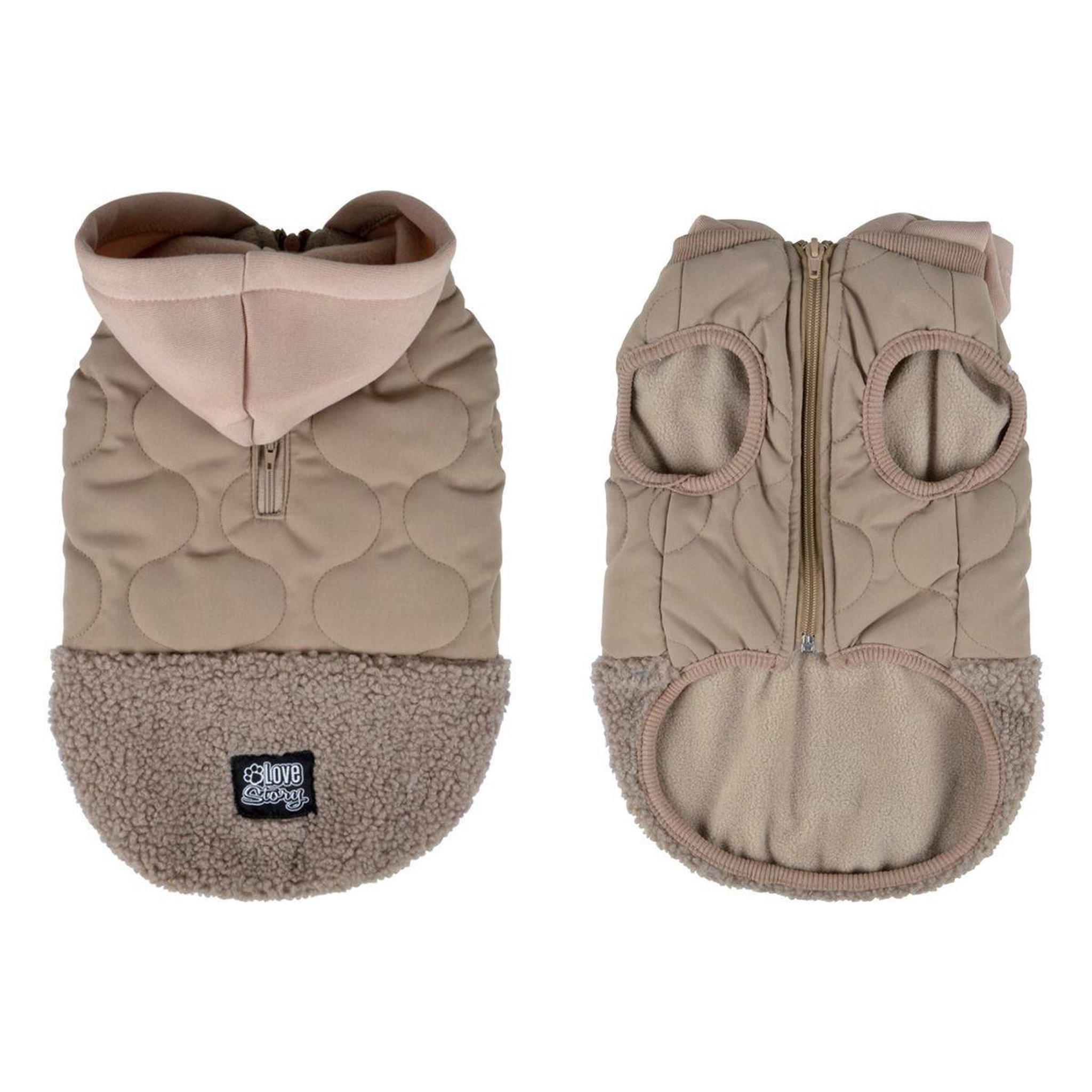 LOVE STORY Manteau matelassé pour chien  teddy  35cm beige