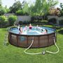 Voir la diapositive 1 : BESTWAY Piscine ronde vista 4,88 x 1,22 m -imitation tressée avec hublot