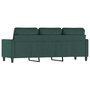 Voir la diapositive 5 : VIDAXL Canape a 3 places Vert fonce 180 cm Velours