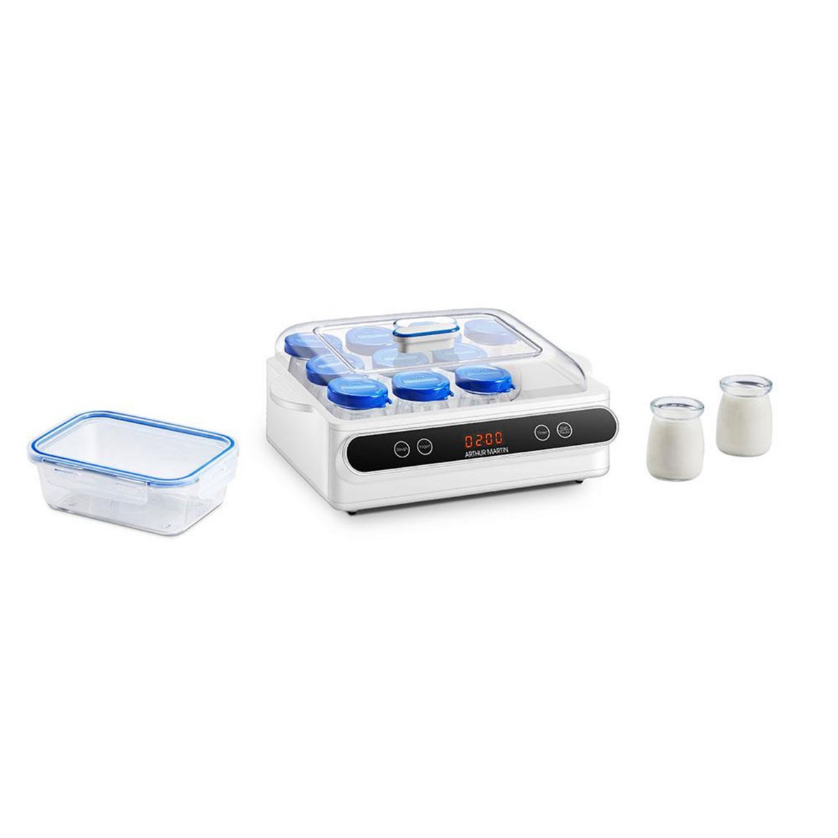 Arthur Martin Yaourtière 40w 12 pots de 110ml + 1 pot de 700ml - amp708