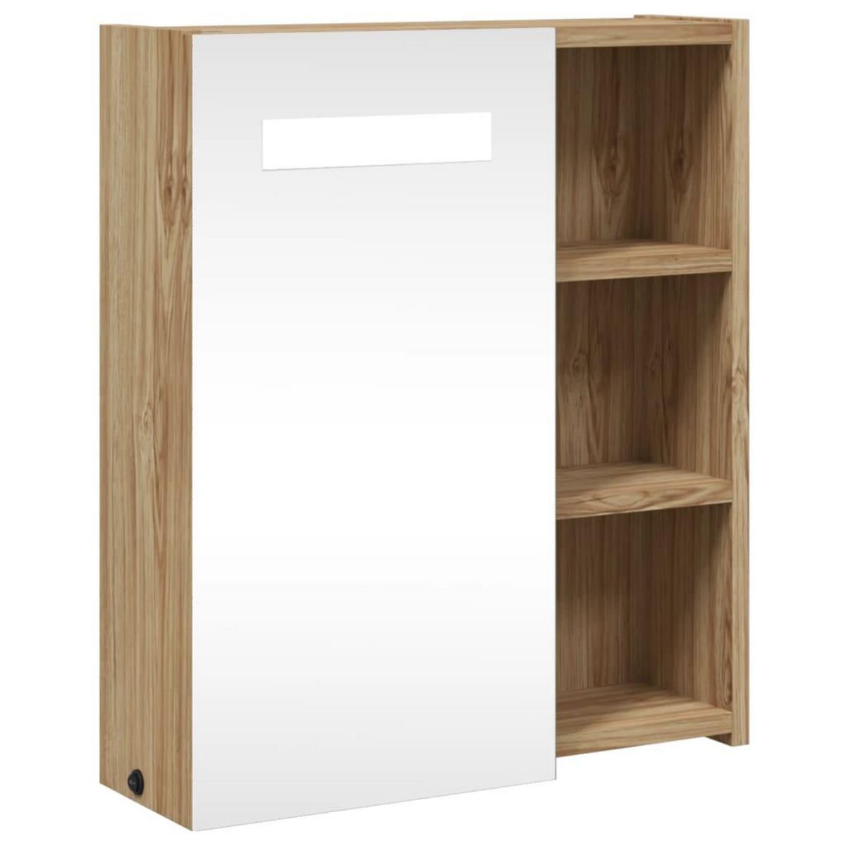 VIDAXL Armoire de salle de bain a miroir avec LED chene 45x13x52 cm