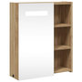 Voir la diapositive 2 : VIDAXL Armoire de salle de bain a miroir avec LED chene 45x13x52 cm