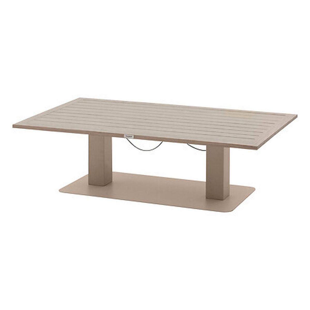 HESPERIDE Table de jardin relevable rectangulaire en aluminium SALIMIA - Argile et lin