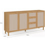 Voir la diapositive 5 : ID MARKET Buffet 160 cm ROBIN 4 portes bois et effet lin