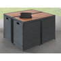 Voir la diapositive 4 : BEST MOBILIER Cuba - salon de jardin encastrable 8 places - en résine tressée - noir avec coussins gris + housse de protection