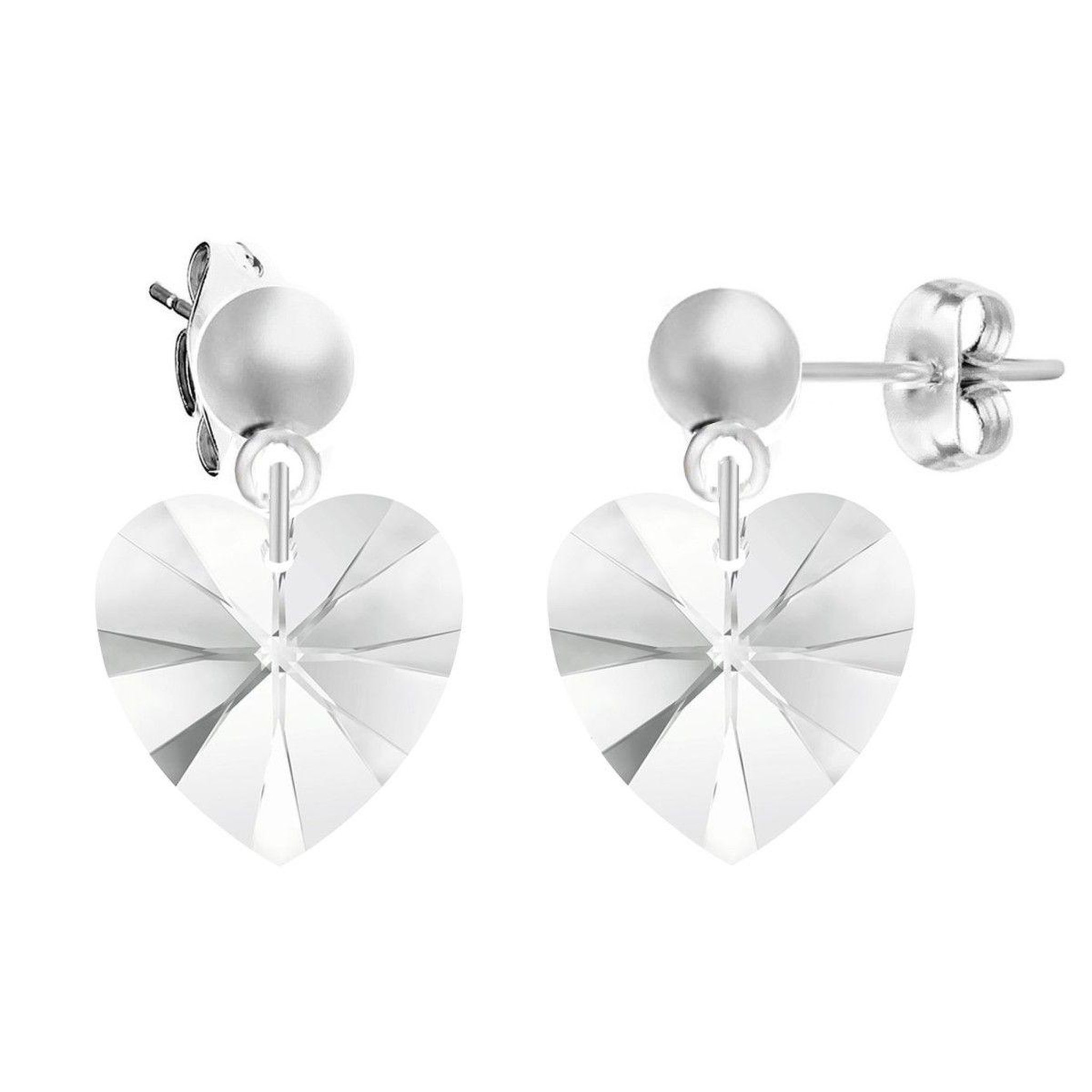 SC CRYSTAL Boucles d'oreilles coeur SC Crystal ornées de Cristaux Scintillants