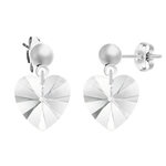 SC CRYSTAL Boucles d'oreilles coeur SC Crystal ornées de Cristaux Scintillants