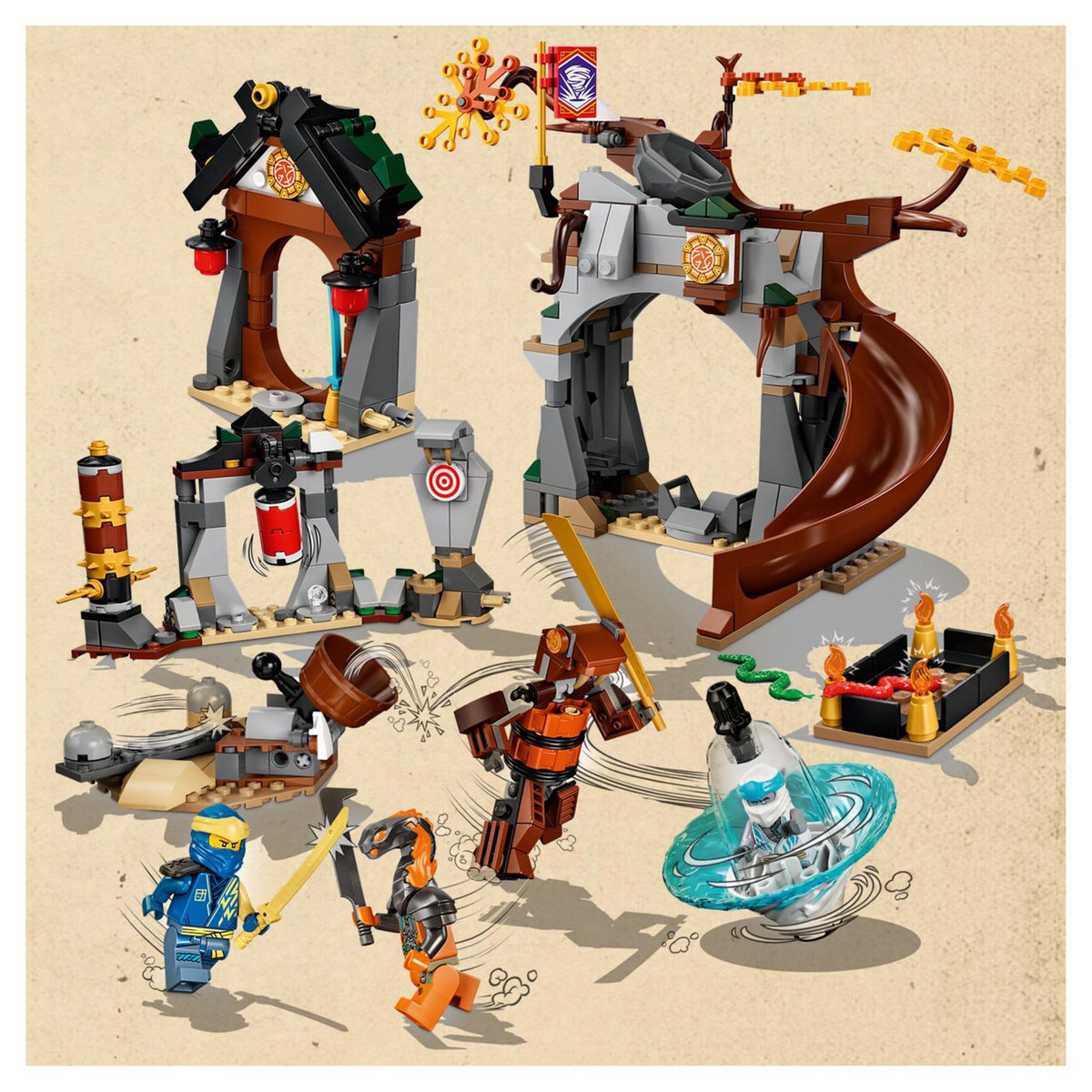 LEGO Ninjago 71764 Le Centre d&rsquo;Entraînement Ninja, Toupie Pour Enfants