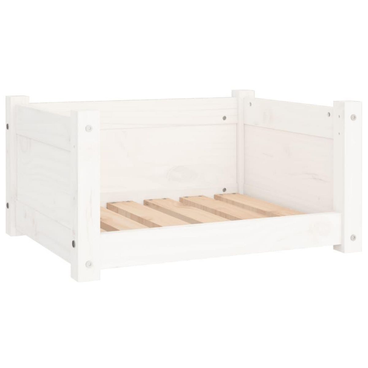 VIDAXL Lit pour chien Blanc 55,5x45,5x28 cm Bois massif de pin