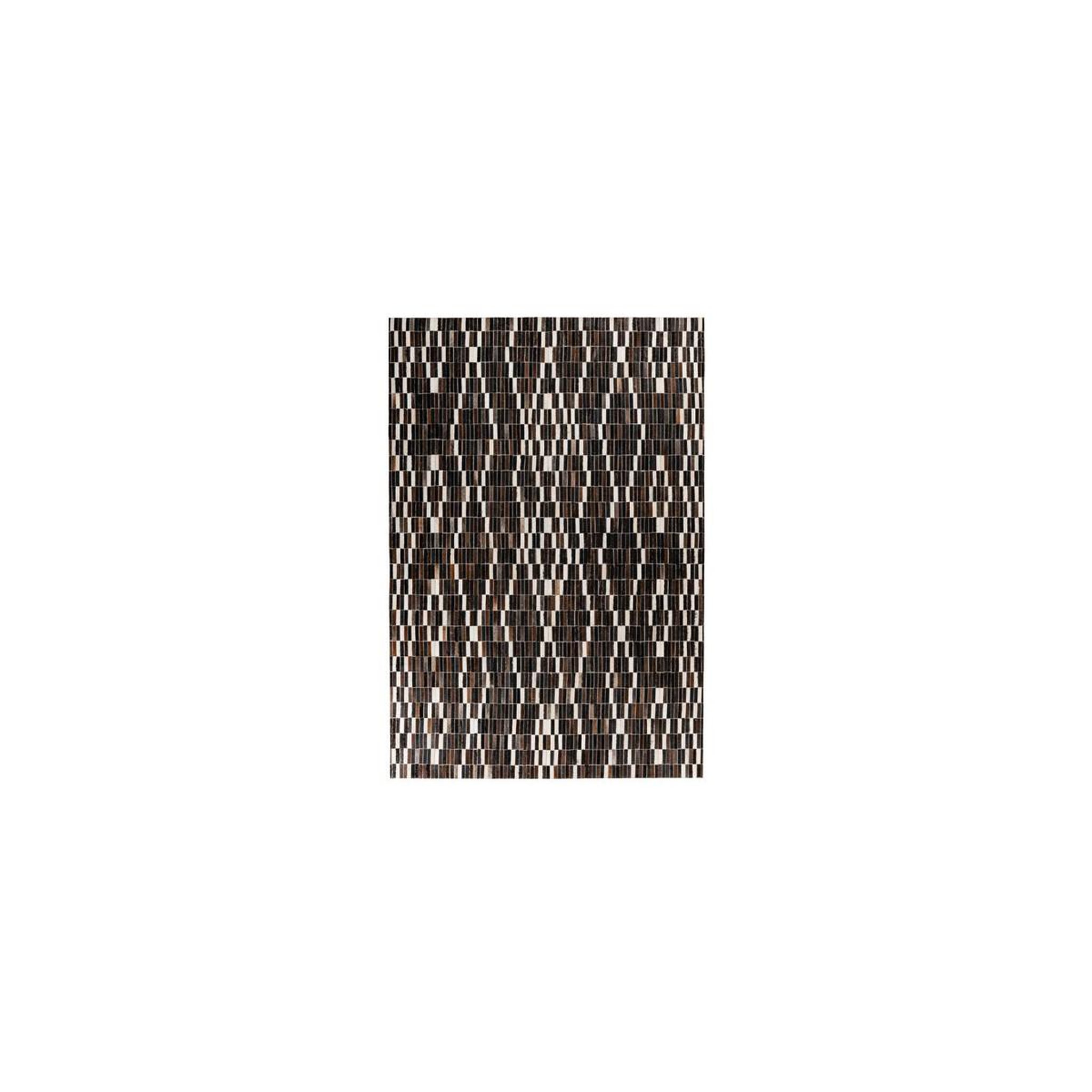 Paris Prix Tapis fait main en cuir  lavin  noir & blanc. Coloris disponibles : Noir