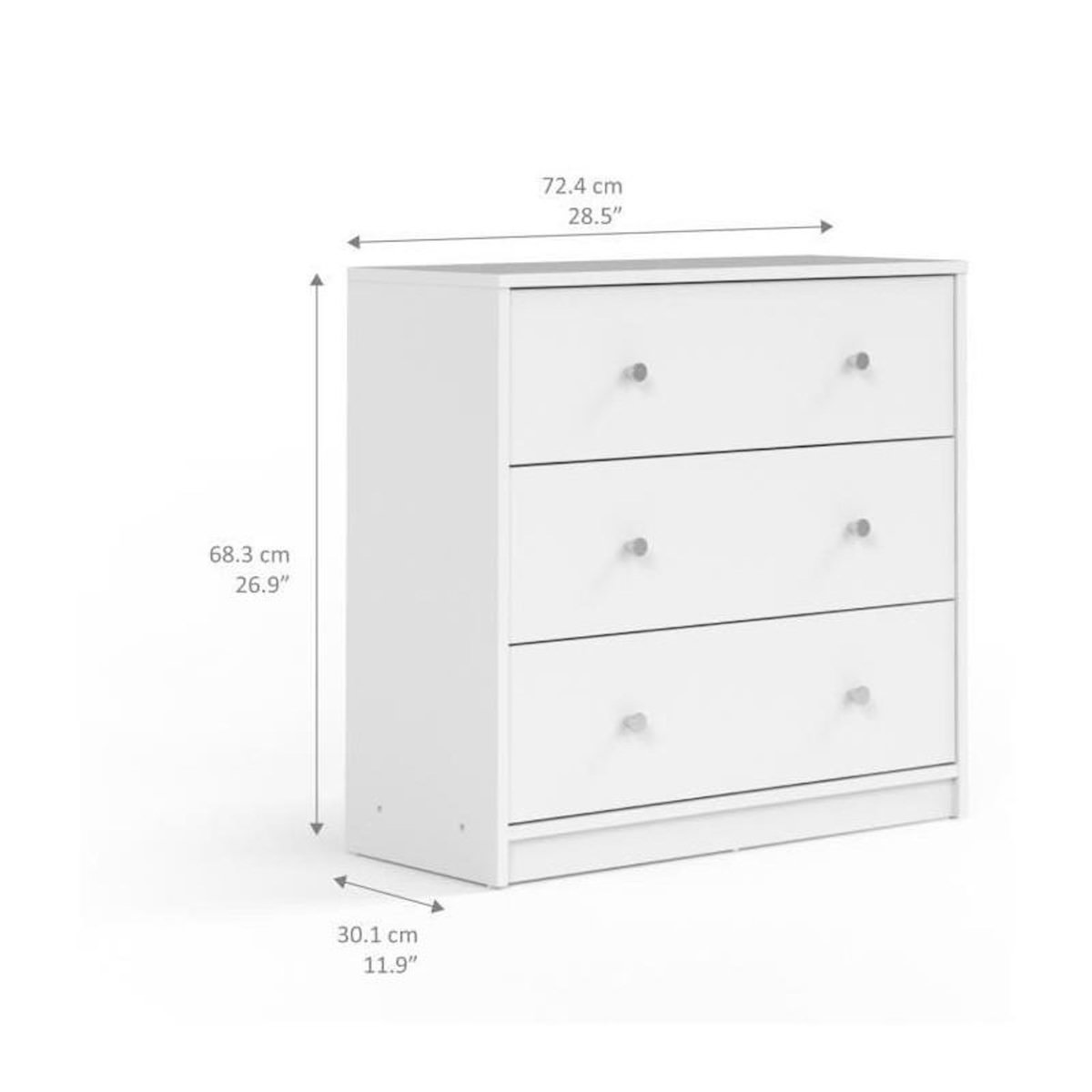 FINLANDEK FINLANDEK Commode de chambre TYYLIKÄS style contemporain décor blanc - L 72 cm