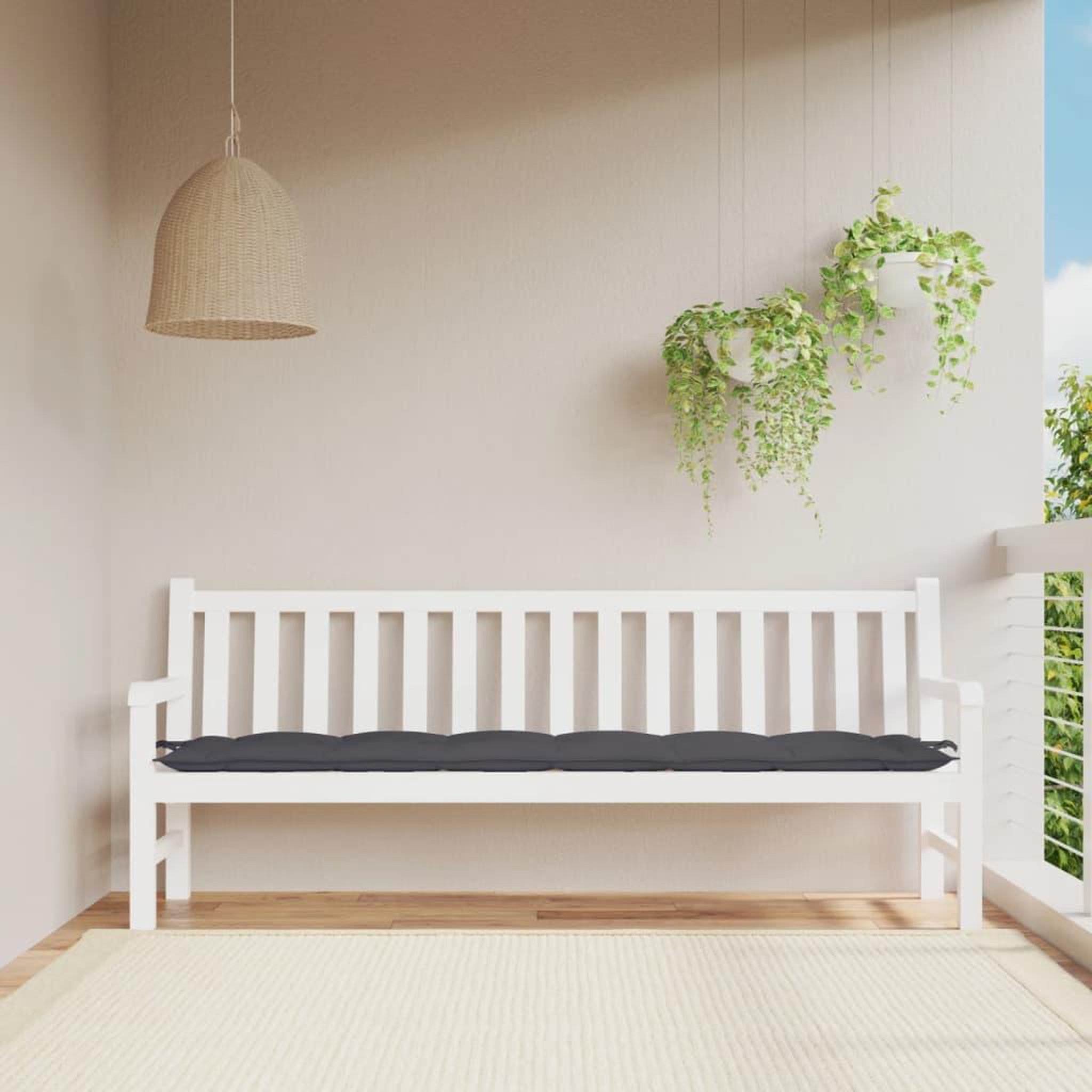 VIDAXL Coussin de banc de jardin anthracite 200x50x7 cm tissu oxford