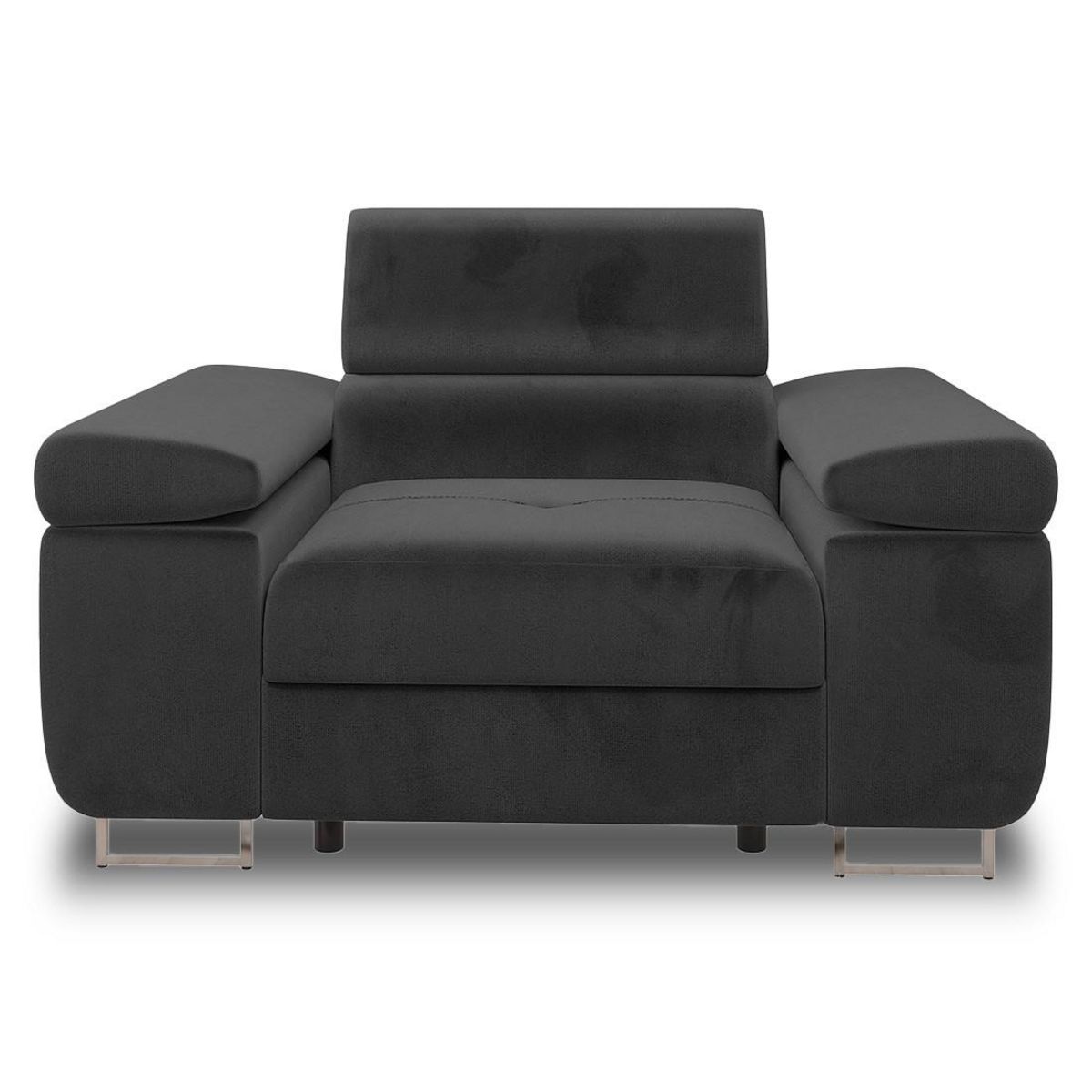 BEST MOBILIER Pablo - fauteuil avec têtière ajustable - en velours