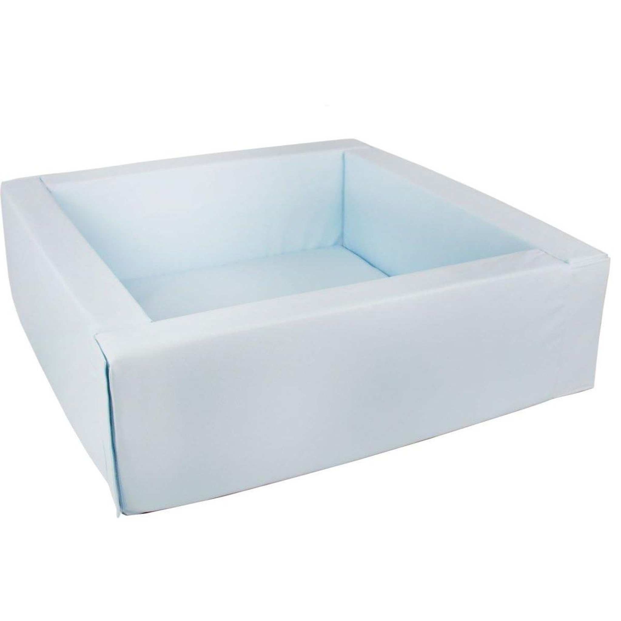 Voir la diapositive 2 : VELINDA Piscine à balles carrée en cuir artificiel, sans balles — bleu (pastel)