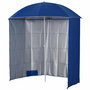Voir la diapositive 1 : OUTSUNNY Parasol de plage Ø 2,2 x 2,2H cm protection UPF 50 + sac transport, sardines et lestage intégrés bleu