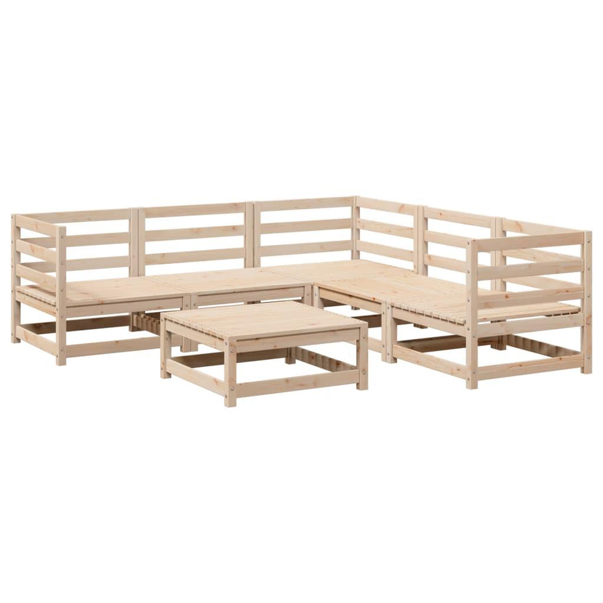 Voir la diapositive 2 : VIDAXL Salon de jardin 6 pcs bois de pin massif