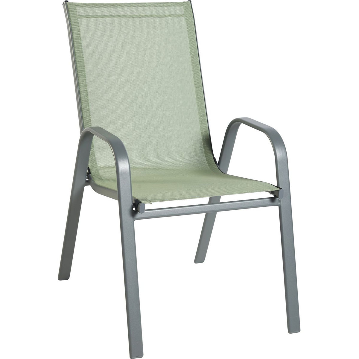 GARDENSTAR Fauteuil de jardin acier vert pâle avec dossier haut