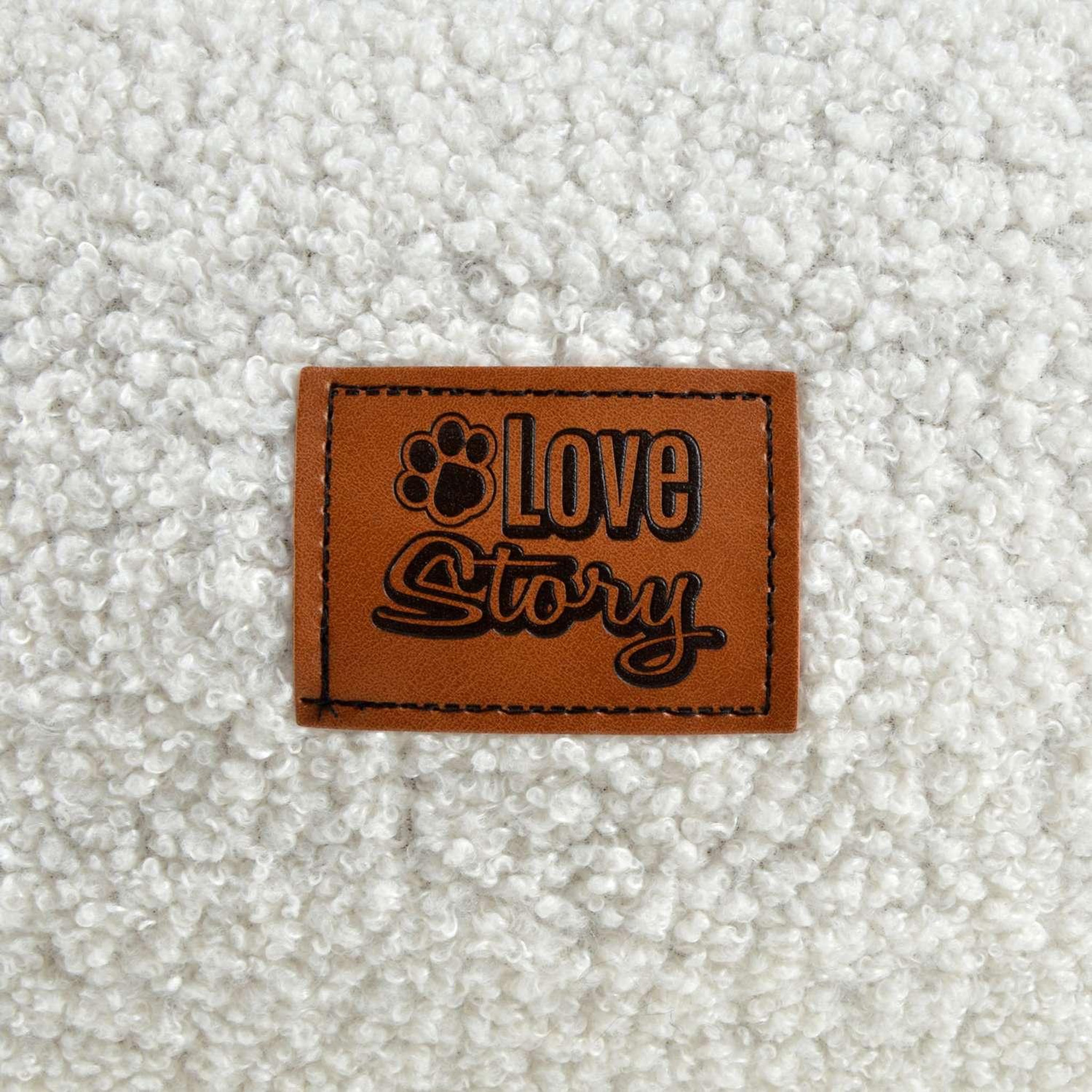 Voir la diapositive 4 : LOVE STORY Panier pattenrond en laine bouclée pour chat et chien - ecru