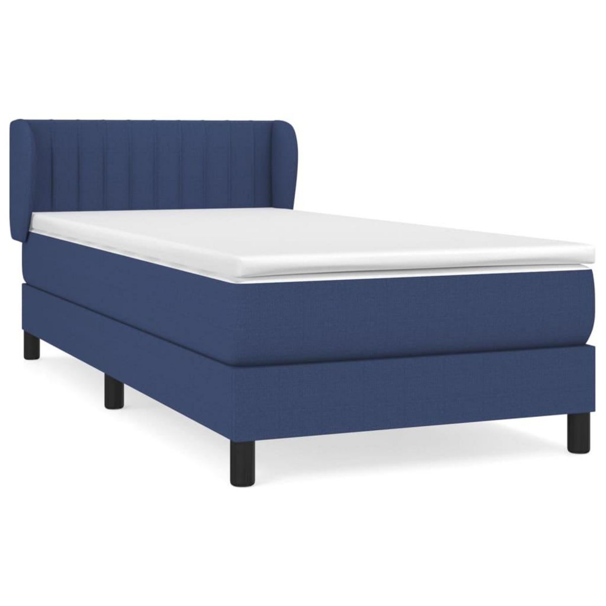 VIDAXL Sommier a lattes de lit avec matelas Bleu 80x200 cm Tissu