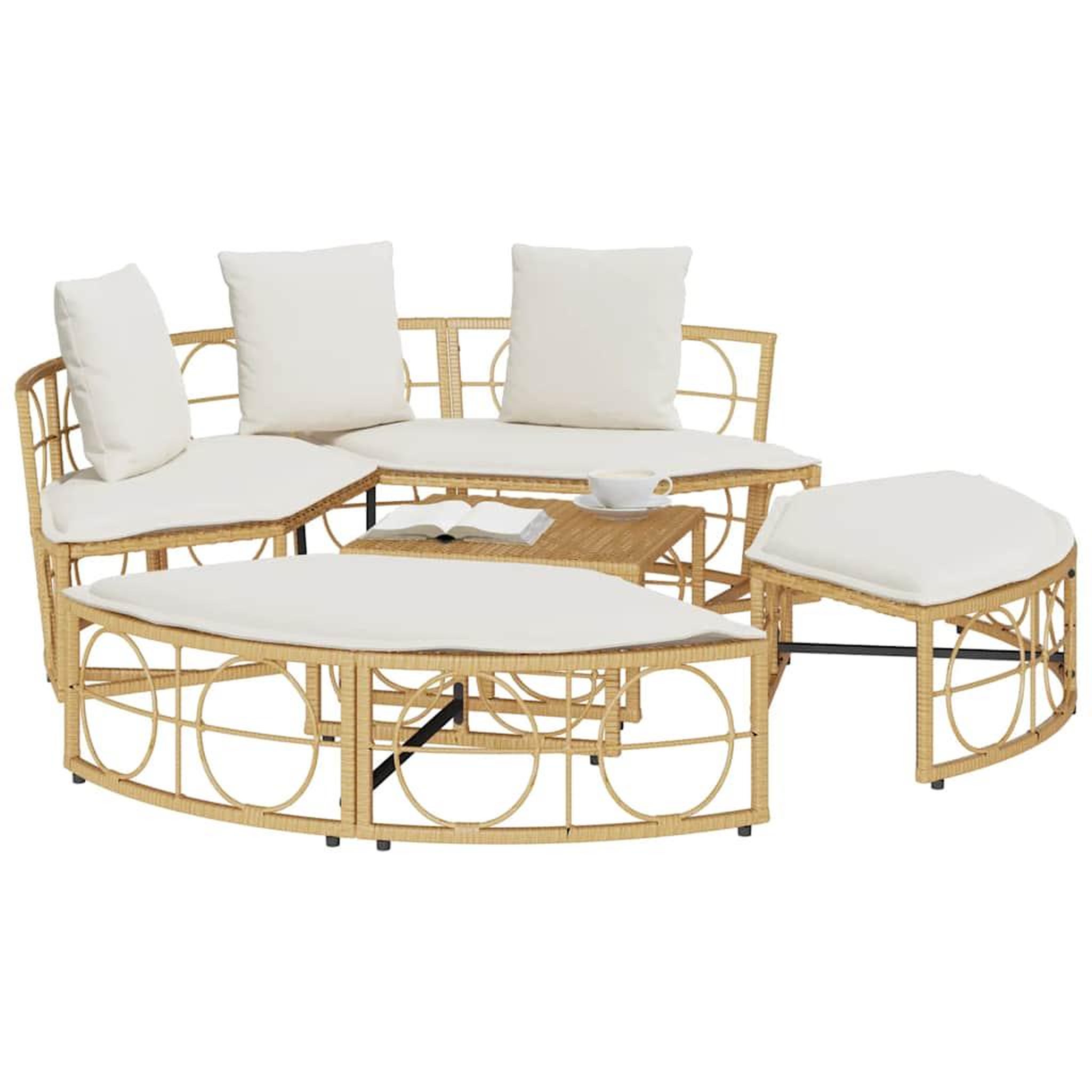 Voir la diapositive 4 : VIDAXL Chaise longue d'exterieur sans auvent resine tressee