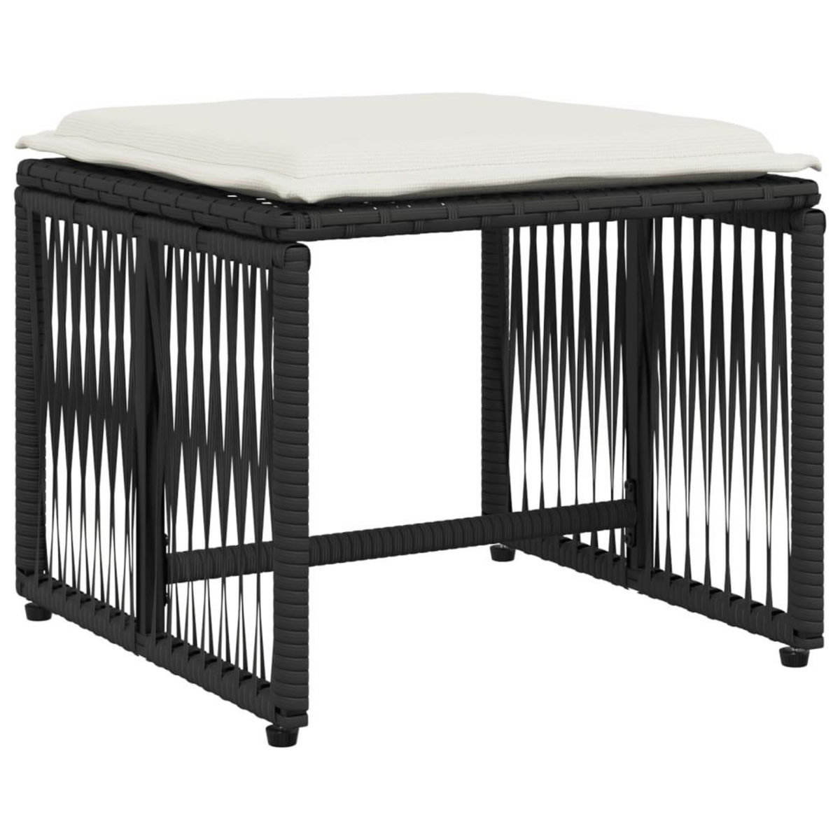 VIDAXL Ensemble a manger de jardin coussins 7 pcs noir resine tressee