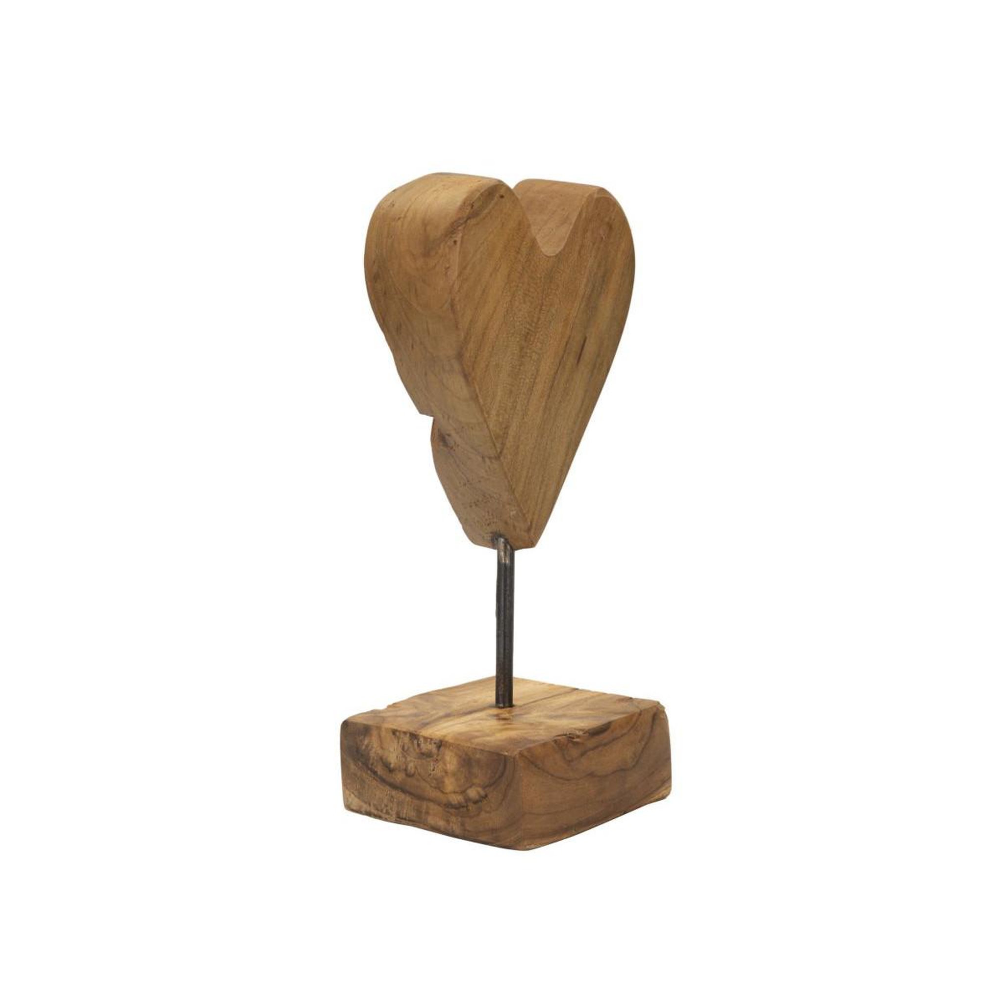 Voir la diapositive 2 : Paris Prix Objet déco en teck  cœur  25cm naturel