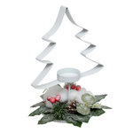 ATMOSPHERA Photophore Déco en Métal  Sapin de Noël  25cm Blanc