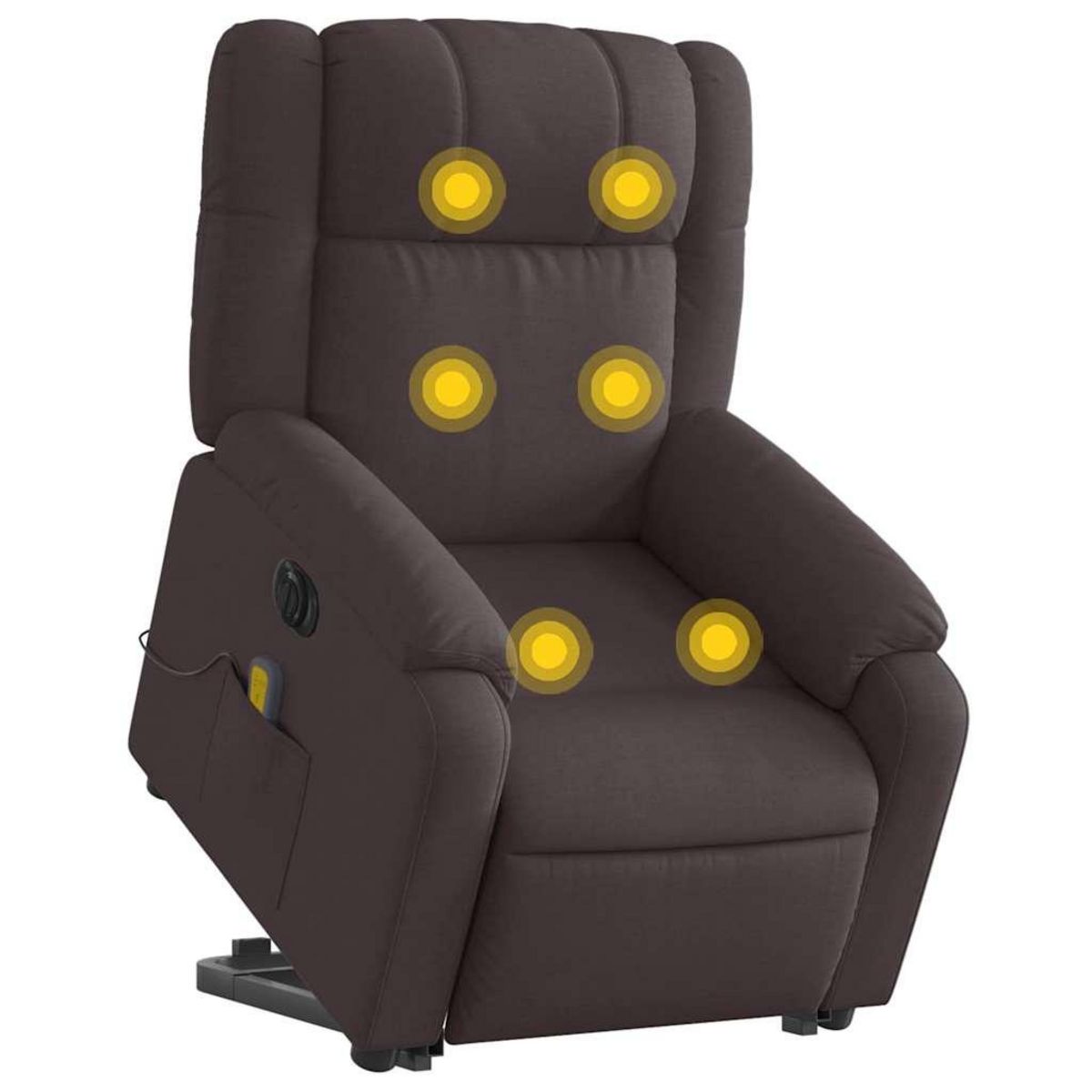 VIDAXL Fauteuil inclinable de massage electrique Marron fonce Tissu