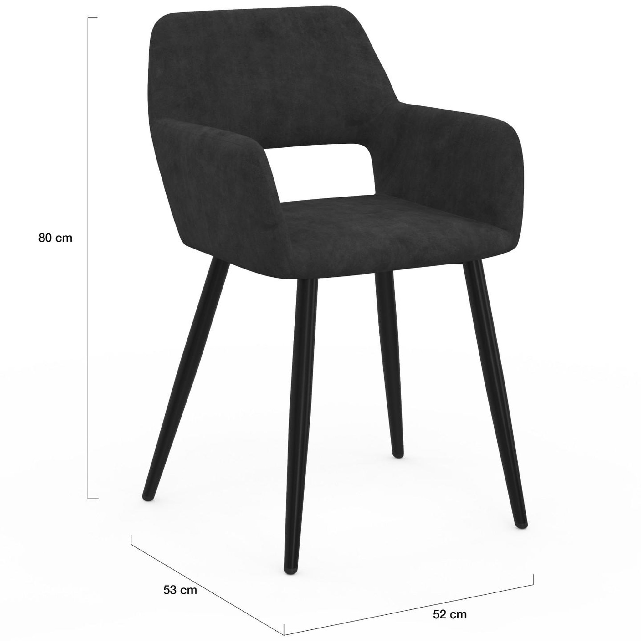 Voir la diapositive 5 : ID MARKET Lot de 4 chaises de salle à manger, fauteuils de table holy en velours noir