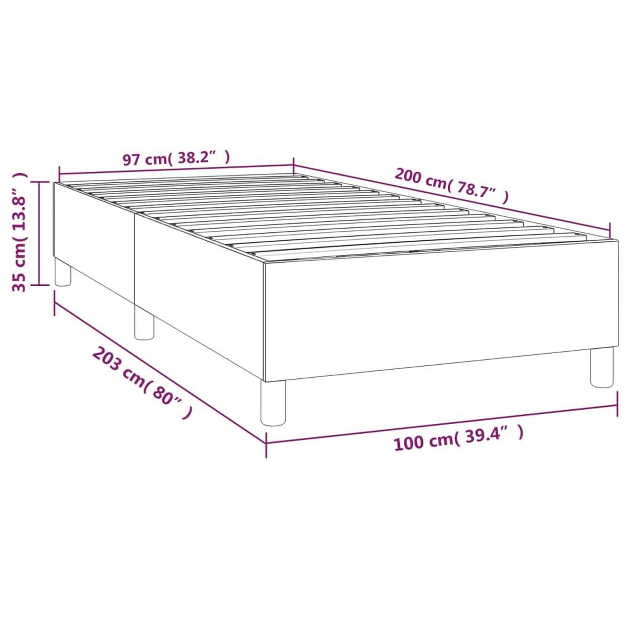 Voir la diapositive 6 : VIDAXL Cadre de lit sans matelas cappuccino 100x200 cm similicuir