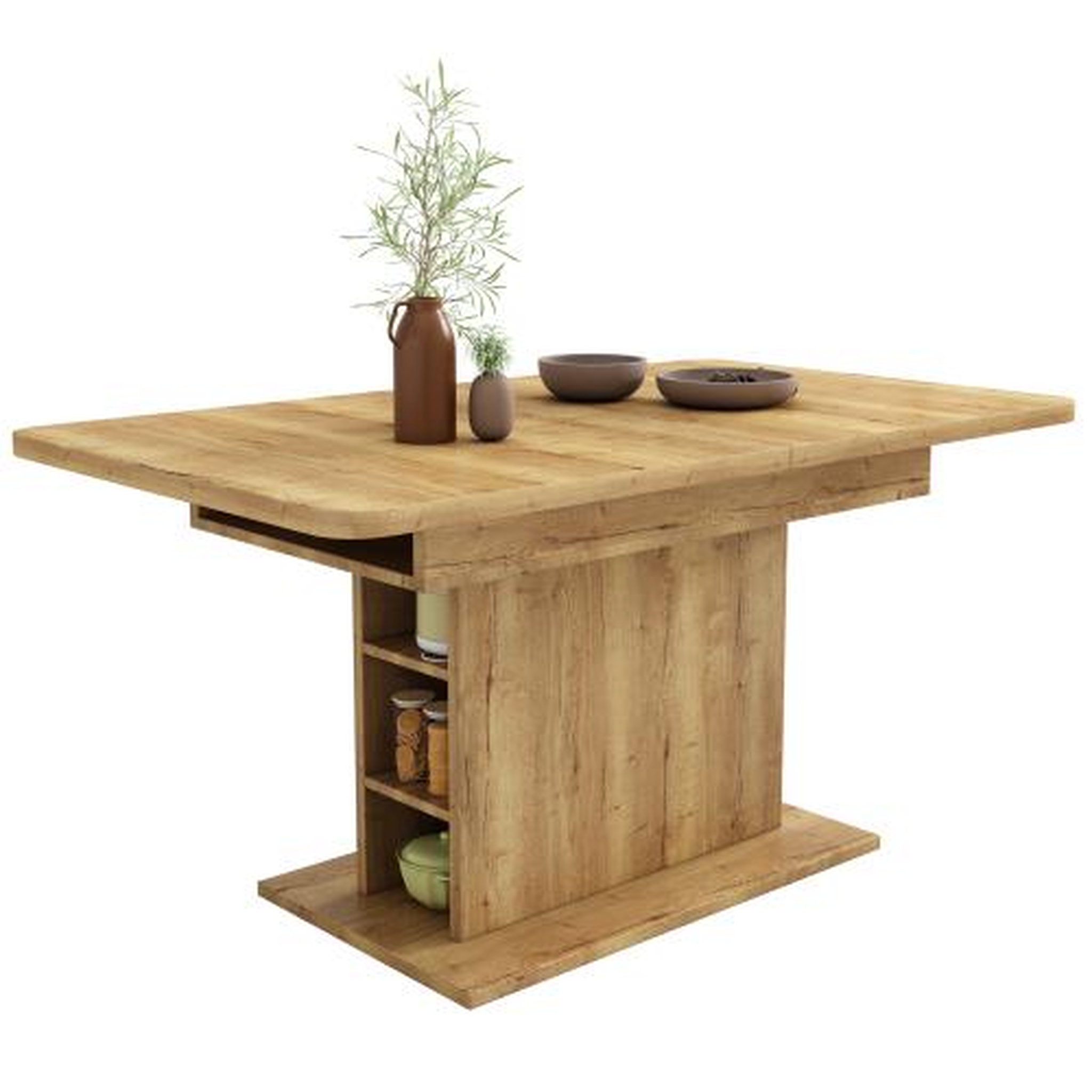 MERAX Table à Manger 110(130) X 70 X 75cm Extensible Avec Rangement. Coloris disponibles : Gris, Blanc